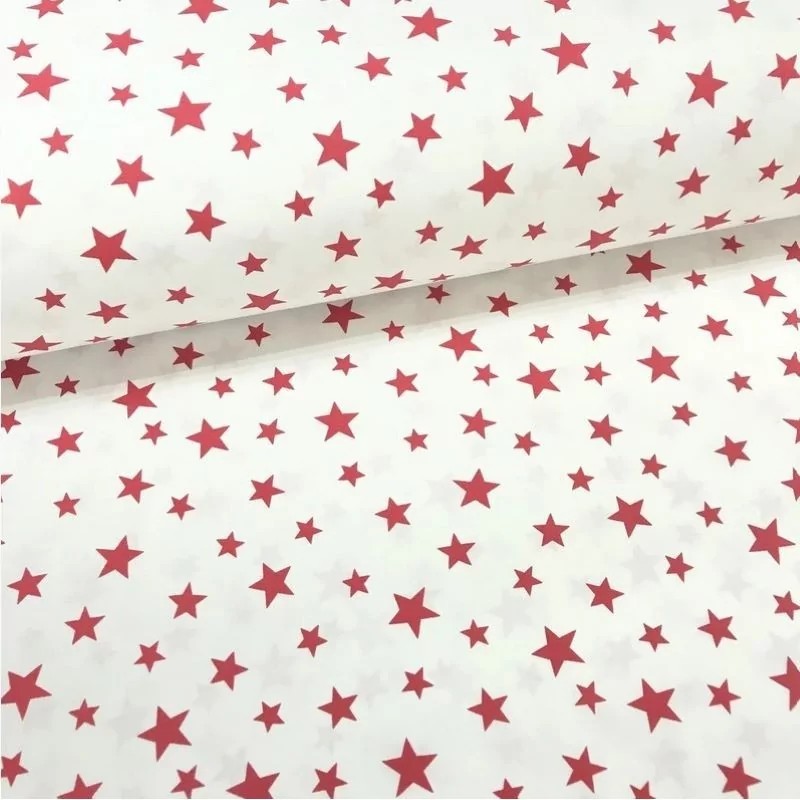 Red Stars Fabric Cotton | Wolf Fabrics