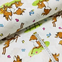 Doe and Butterfly Fabric Cotton | Wolf Fabrics