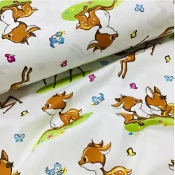 Doe and Butterfly Fabric Cotton | Wolf Fabrics