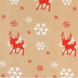 Christmas Reindeer and Snowflakes Fabric Cotton | Wolf Fabrics