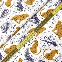Cheetah cotton fabric and feathers | Wolf Fabrics
