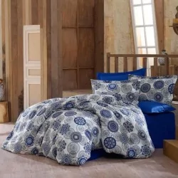 Fabric Cotton Blue and Grey Mandala | Wolf Fabrics
