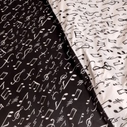 Fabric Cotton Music Notes White Background | Wolf Fabrics