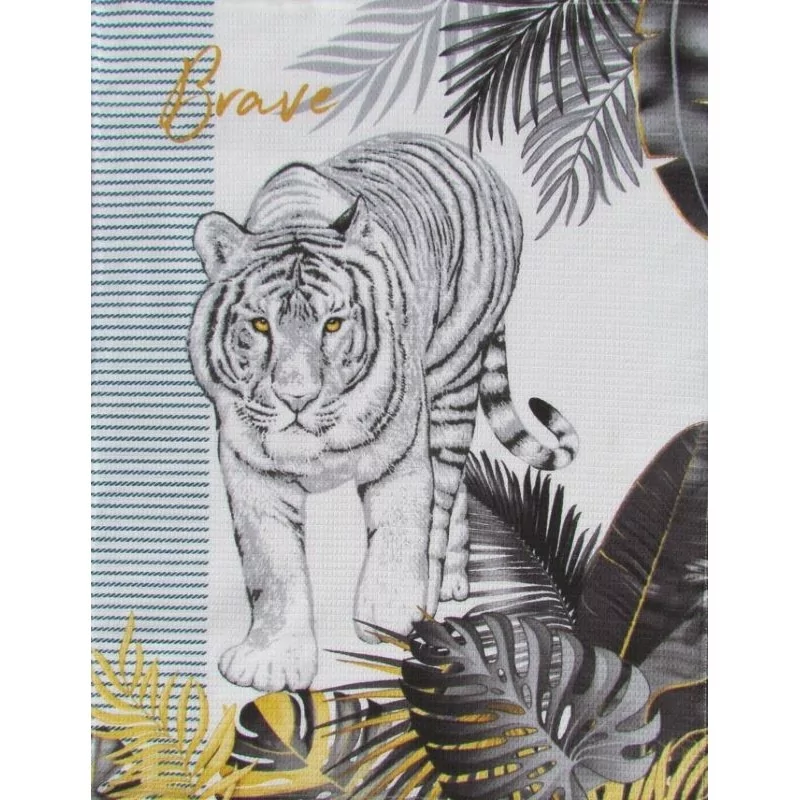 Tea Towel Tiger  |Brave | Wolf Fabrics