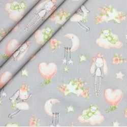 Rabbit and the Moon Fabric Cotton | Wolf Fabrics