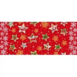 Festive Tablecloth Christmas Tree and Bullfinch Bird | Wolf Fabrics