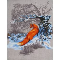 Tea Towel Fox in the Snow | Wolf Fabrics