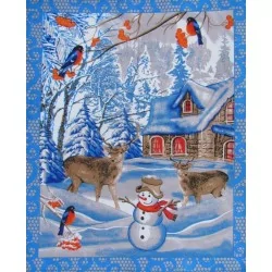 Holiday Tea Towel Snowman | Wolf Fabrics