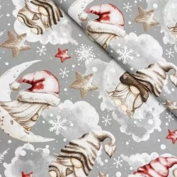 Elves in the Christmas Clouds Fabric Cotton | Wolf Fabrics