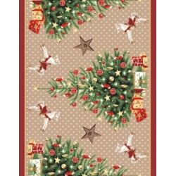 Table Runner Christmas Trees and White Horses | Wolf Fabrics