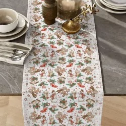 Table Runner Snowman and the Bell | Wolf Fabrics