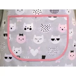 Kitchen Aprons Cats Heads Grey Background | Wolf Fabrics