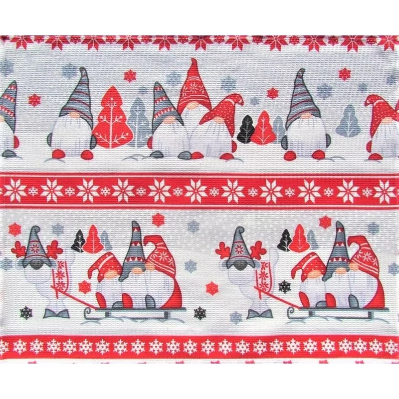 Festive Tea Towel Elves and Christmas Reindeer | Wolf Fabrics