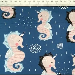 Seahorses Cotton Fabric | Wolf Fabrics