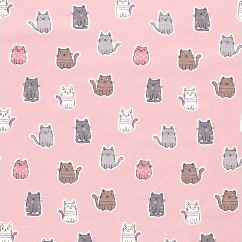 Fabric Jersey Colourful Cats | Wolf Fabrics