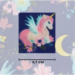 Licorne cotton fabric with blue wings | Wolf Fabrics
