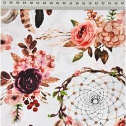 Dream Catcher and Roses Fabric Cotton | Wolf Fabrics
