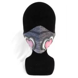 Masque protection barrière cœur rose design à la mode réutilisable AFNOR | Wolf Fabrics