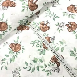 Rabbit and mouse bear fabric | Wolf Fabrics