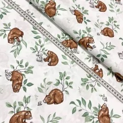Rabbit and mouse bear fabric | Wolf Fabrics