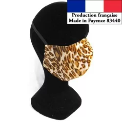 Masque protection barrière léopard design à la mode réutilisable AFNOR | Wolf Fabrics