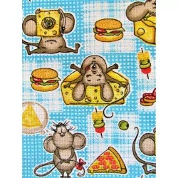 Tea Towel The Mice Feast Honeycomb Fabric | Wolf Fabrics