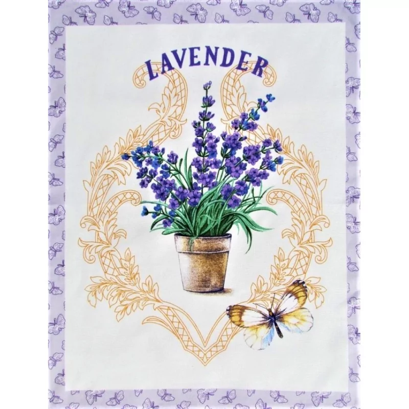 Tea Towel Pot of Lavender | Wolf Fabrics