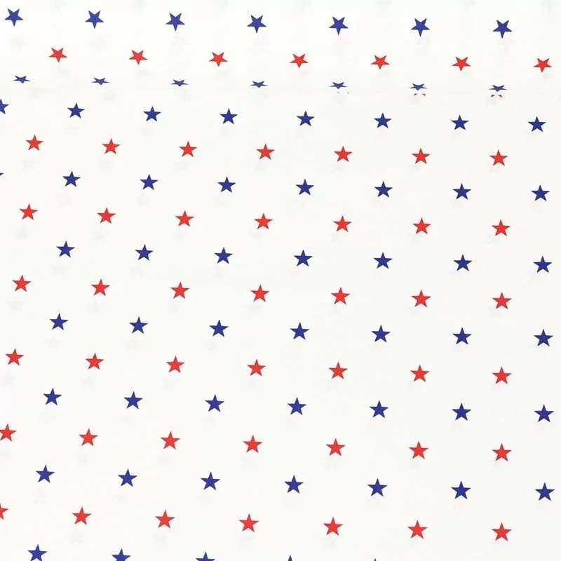 Red and Navy Blue Stars Fabric Cotton | Wolf Fabrics