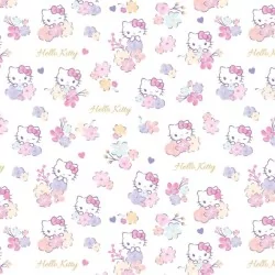 Cotton fabric with character Hello Kitty
