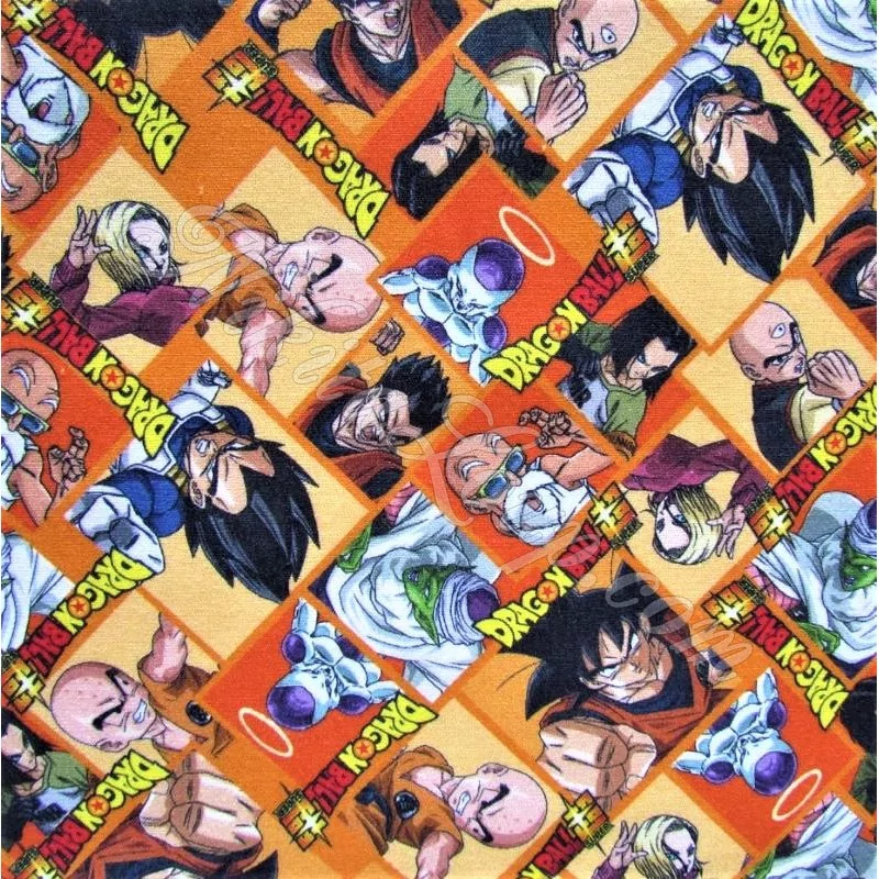 Cotton fabric decorated with Dragon Ball characters