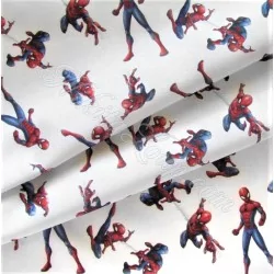 Cotton fabric decorated on Spiderman's theme