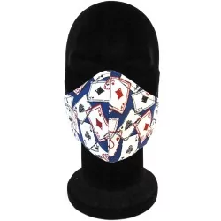 Masque protection barrière Jeu de Carts design à la mode réutilisable AFNOR | Wolf Fabrics