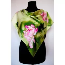 Silk Scarf Porcelain Rose | Wolf Fabrics