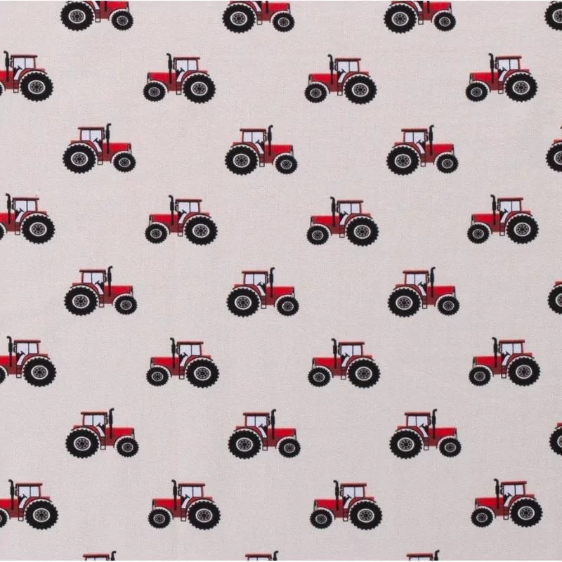 Jersey Fabric Tractor Red | Wolf Fabrics