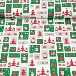 Christmas Santa Claus and Christmas tree Fabric Cotton | Wolf Fabrics
