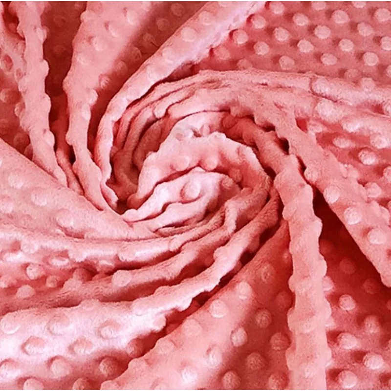 Minky fabric Salmon Pink  |Wolf Fabrics