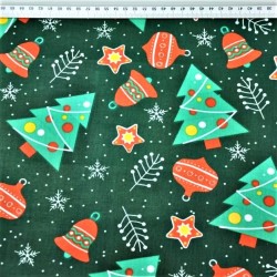 Fabric cotton Christmas tree and balls | Wolf Fabrics