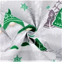 Fabric Christmas Elves Green and Grey Beanies | Wolf Fabrics