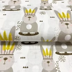 Indian Rabbit Cotton Fabric Apache | Wolf Fabrics