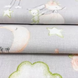 Rabbit and the Moon Fabric Cotton | Wolf Fabrics