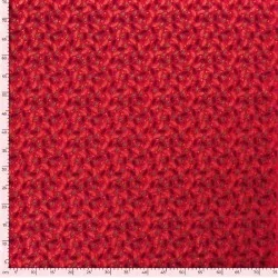Fabric Cotton gold Christmas branches Red Background | Wolf Fabrics