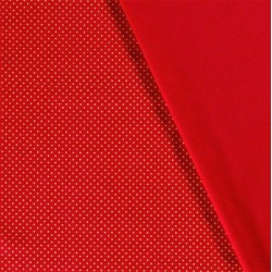 Fabric Cotton Golden Little Dots Red Background | Wolf Fabrics