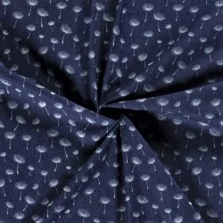 Fabric Dark blue Jean denim dandelion |  Wolf Fabrics