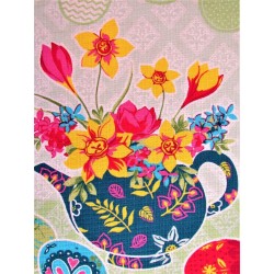 Tea towel Easter Teapot| Wolf Fabrics