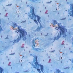 Fabric Cotton Frozen 2 Elsa and Water Horse Nokk Disney | Fabrics Wolf