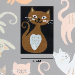 Fabric cotton adorable cats black background | Wolf Fabrics
