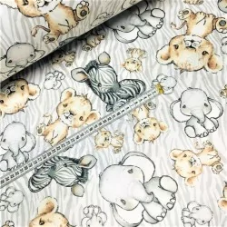 Fabric Cotton Safari animals | Wolf Fabrics