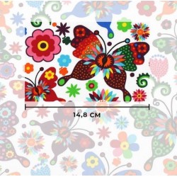 Butterflies and Flowers Fabric Cotton | Wolf Fabrics