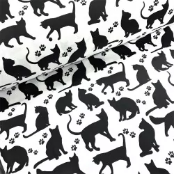 Fabric cats and cat paws white background | Wolf Fabrics