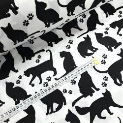 Fabric cats and cat paws white background | Wolf Fabrics